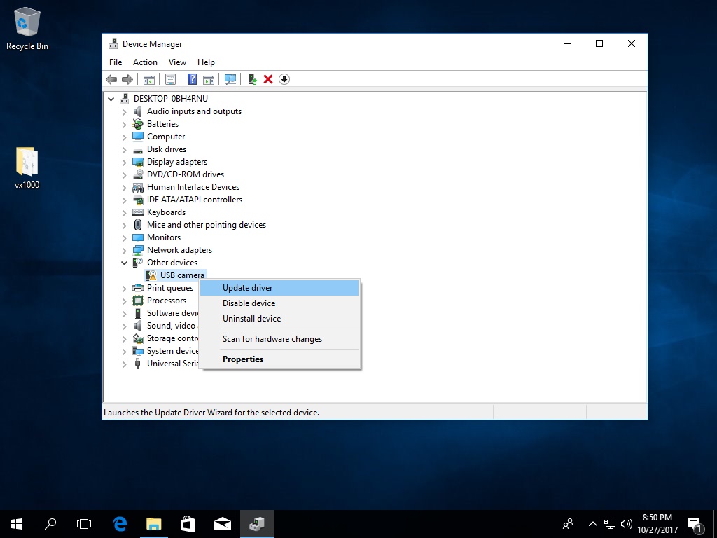 how to open lifecam settings windows 10