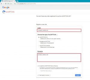 Register website to Google reCAPTCHA