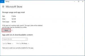 Reset Microsoft Store